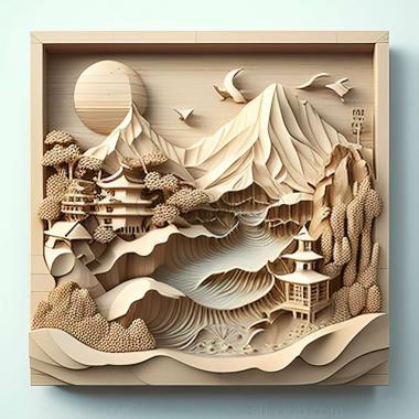 3D model Higashimatsushima in Japan (STL)